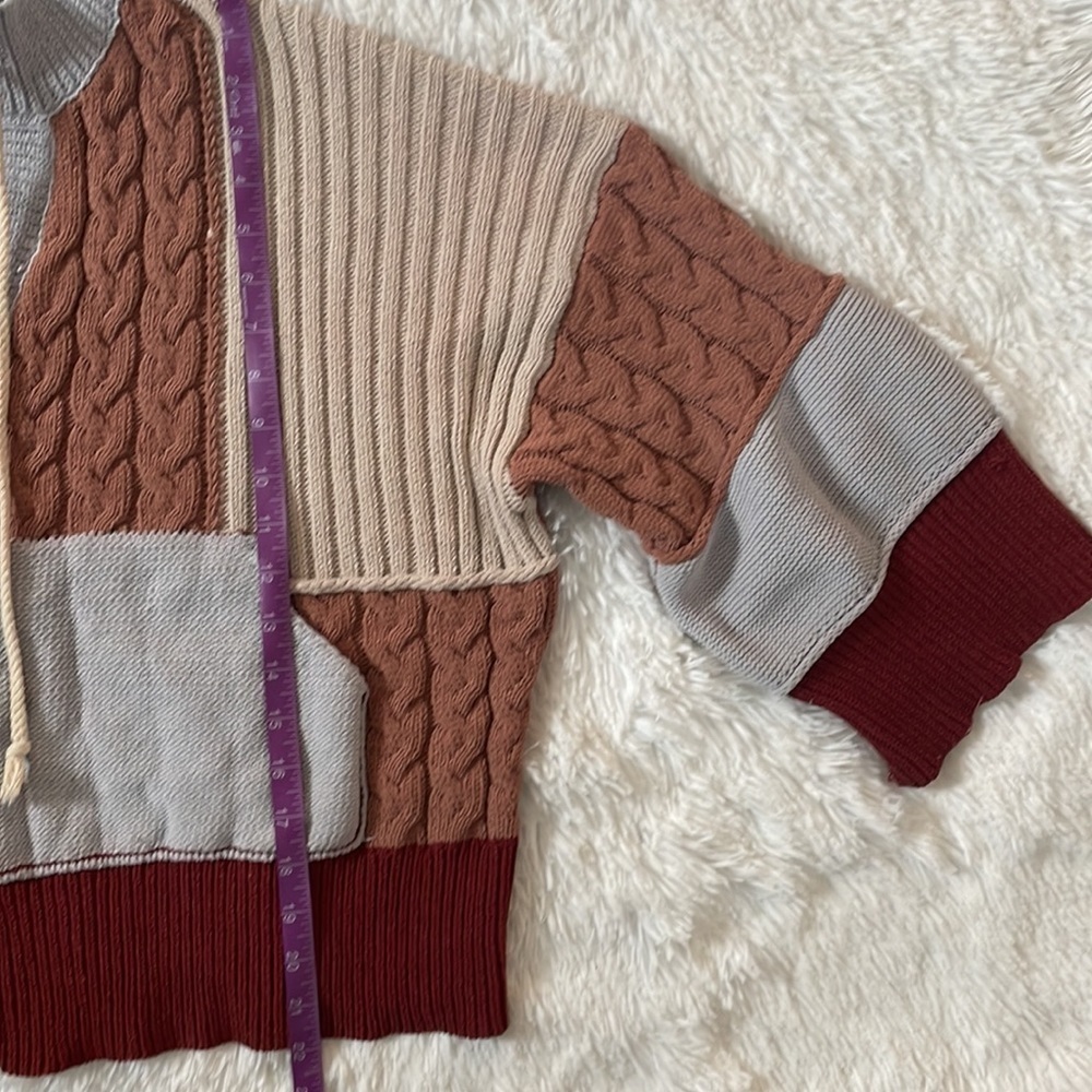 POL Oversized Chunky Brick and Camel Hooded Sweater - Picture 7 of 10